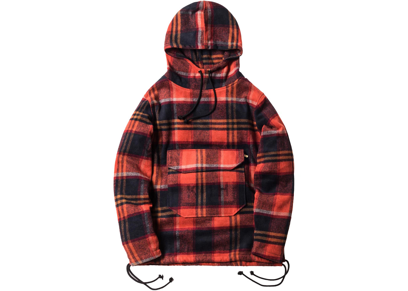 Kith Harrison Plaid Flannel Hoodie Orange/Red