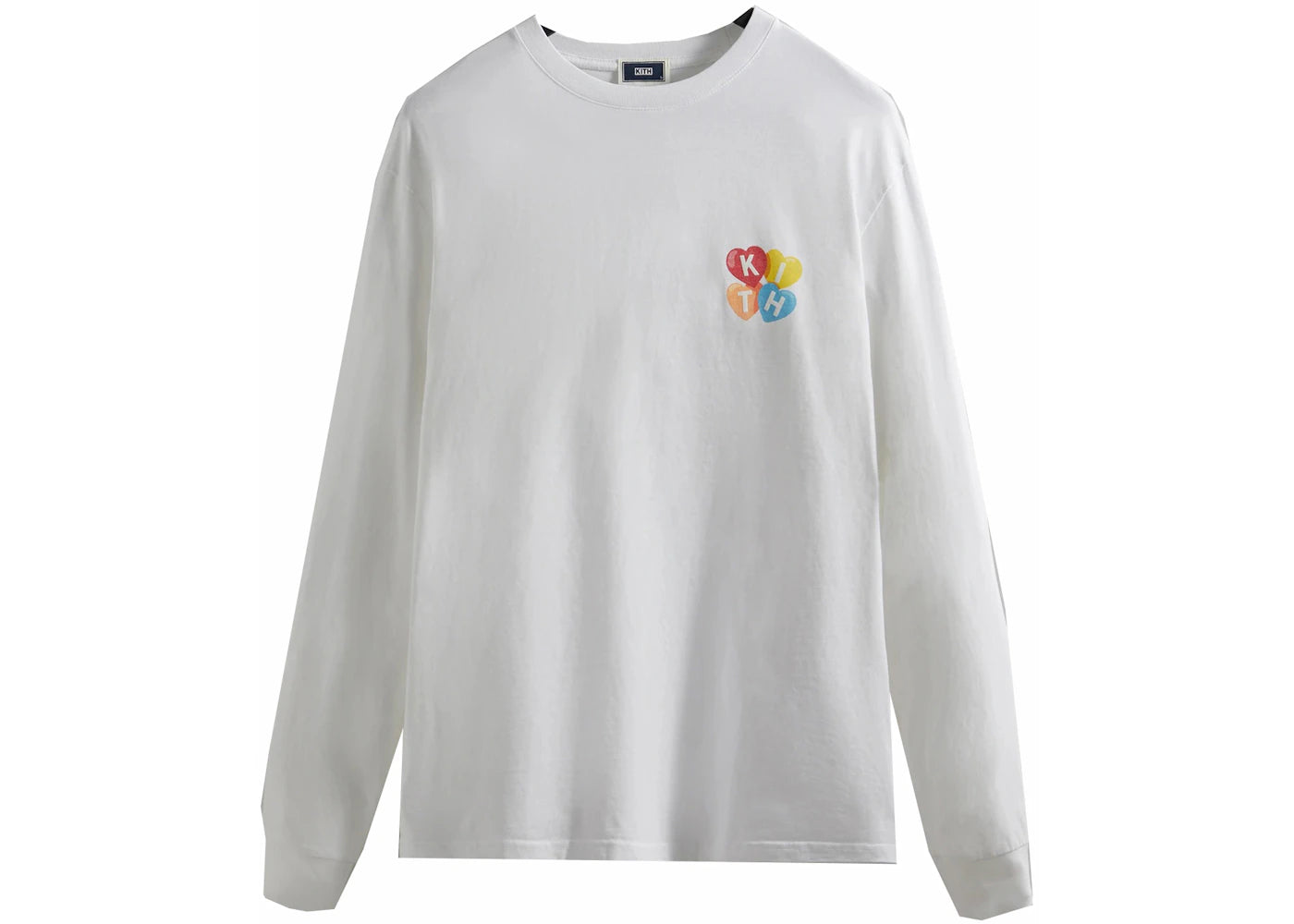 Kith Hearts Logo Vintage L/S Tee White