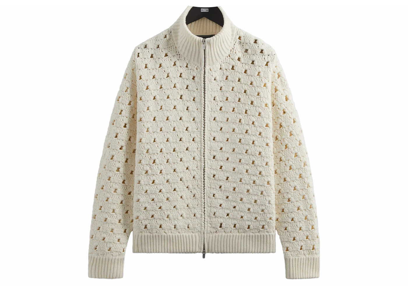 Kith Highland Crochet Knit Wyona Full Zip Sandrift