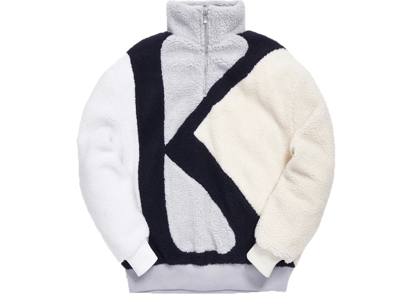 Kith Initial K Mock Sherpa Quarter-Zip Grey/Multi