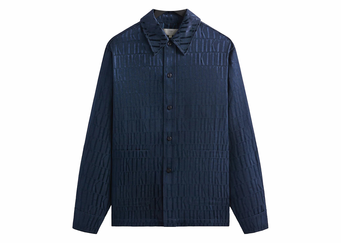 Kith Jacquard Faille Long Sleeve Boxy Collared Overshirt Nocturnal