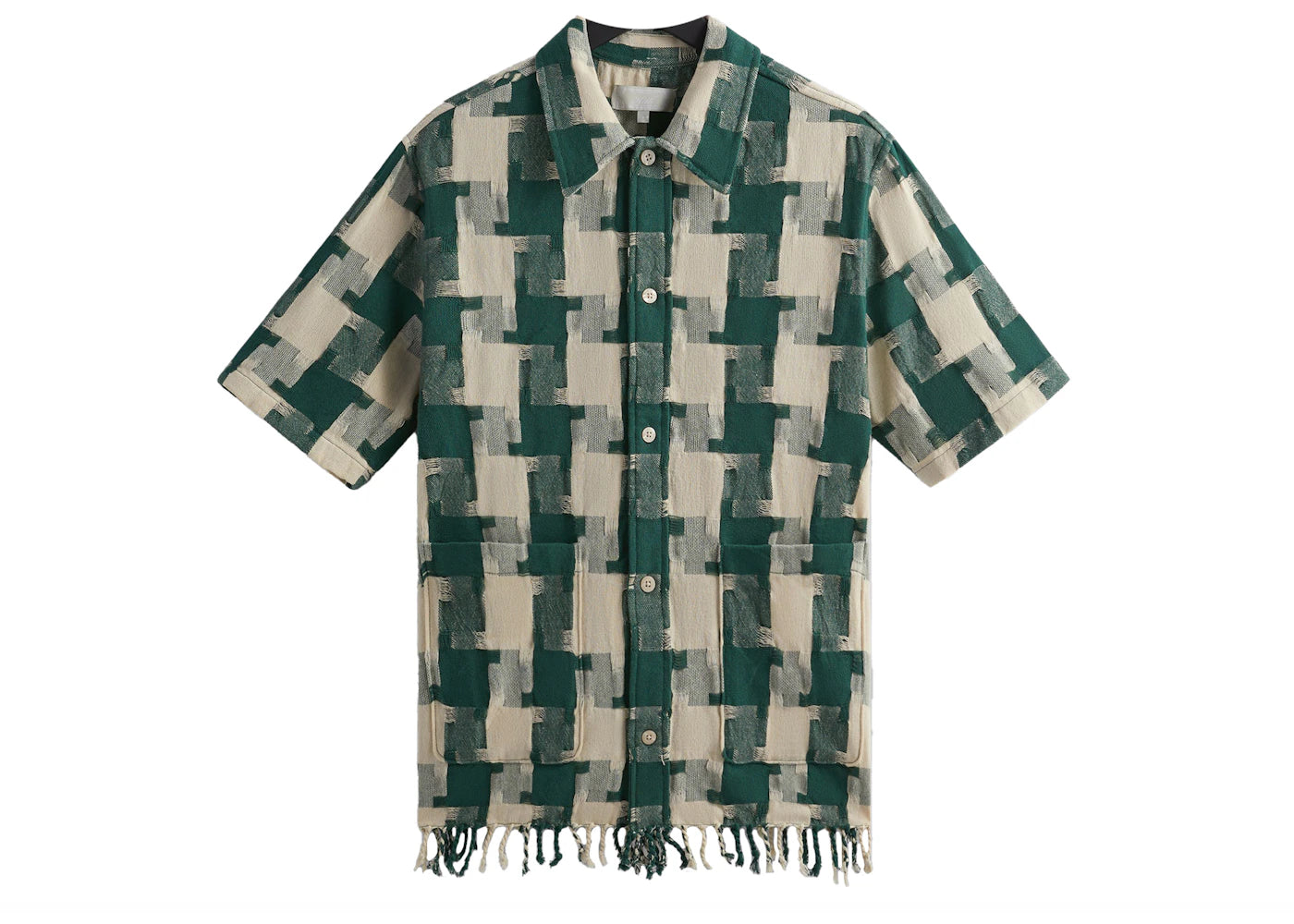 Kith Jumbo Houndstooth Boxy Collared Overshirt Conifer