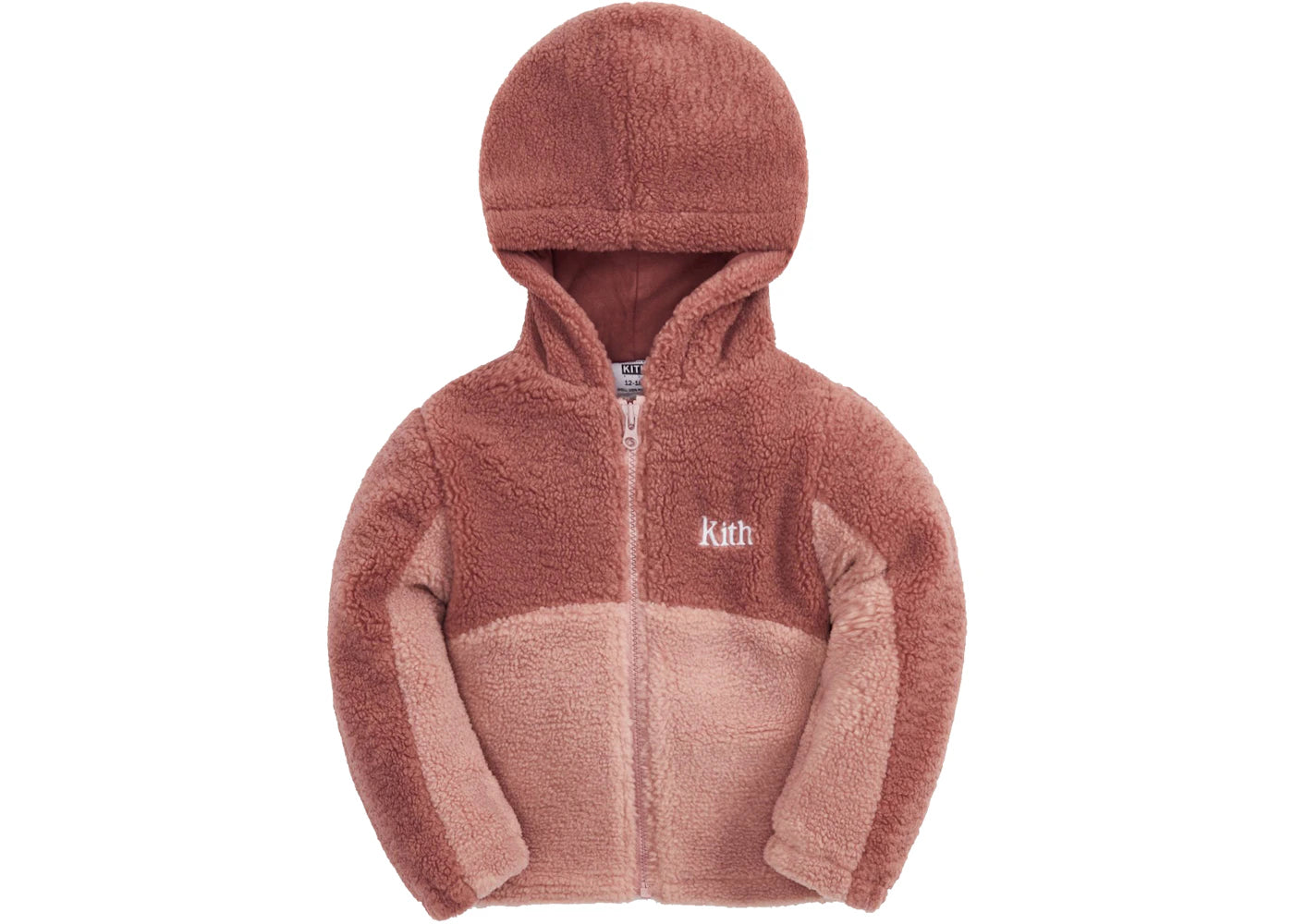 Kith Kids Baby Blocked Faux Sherpa Full Zip Dusty Quartz
