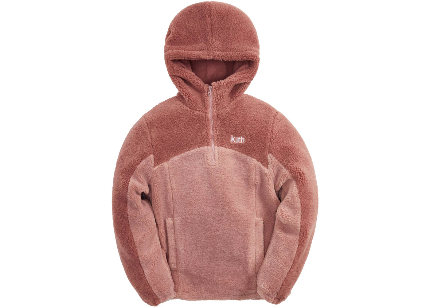 Kith Kids Blocked Faux Sherpa Quarter Zip Dusty Quartz