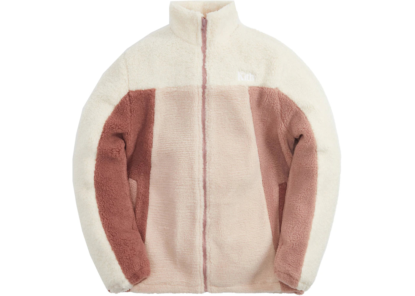 Kith Kids Blocked Sherpa Full Zip Dusty Quartz