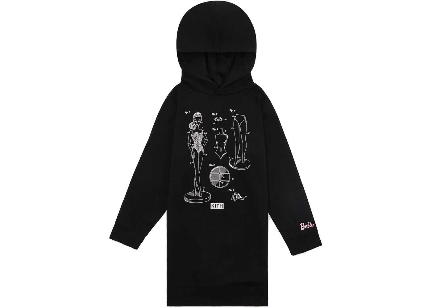 Kith Kids for Barbie Hoodie Dress Black