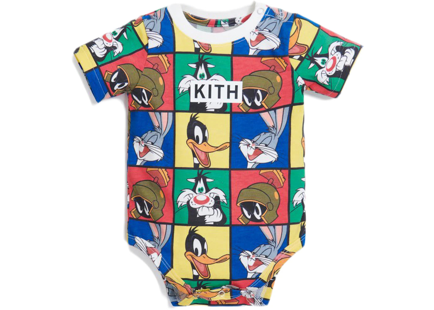 Kith Kids x Looney Tunes AOP Baby Onesie White/Multi