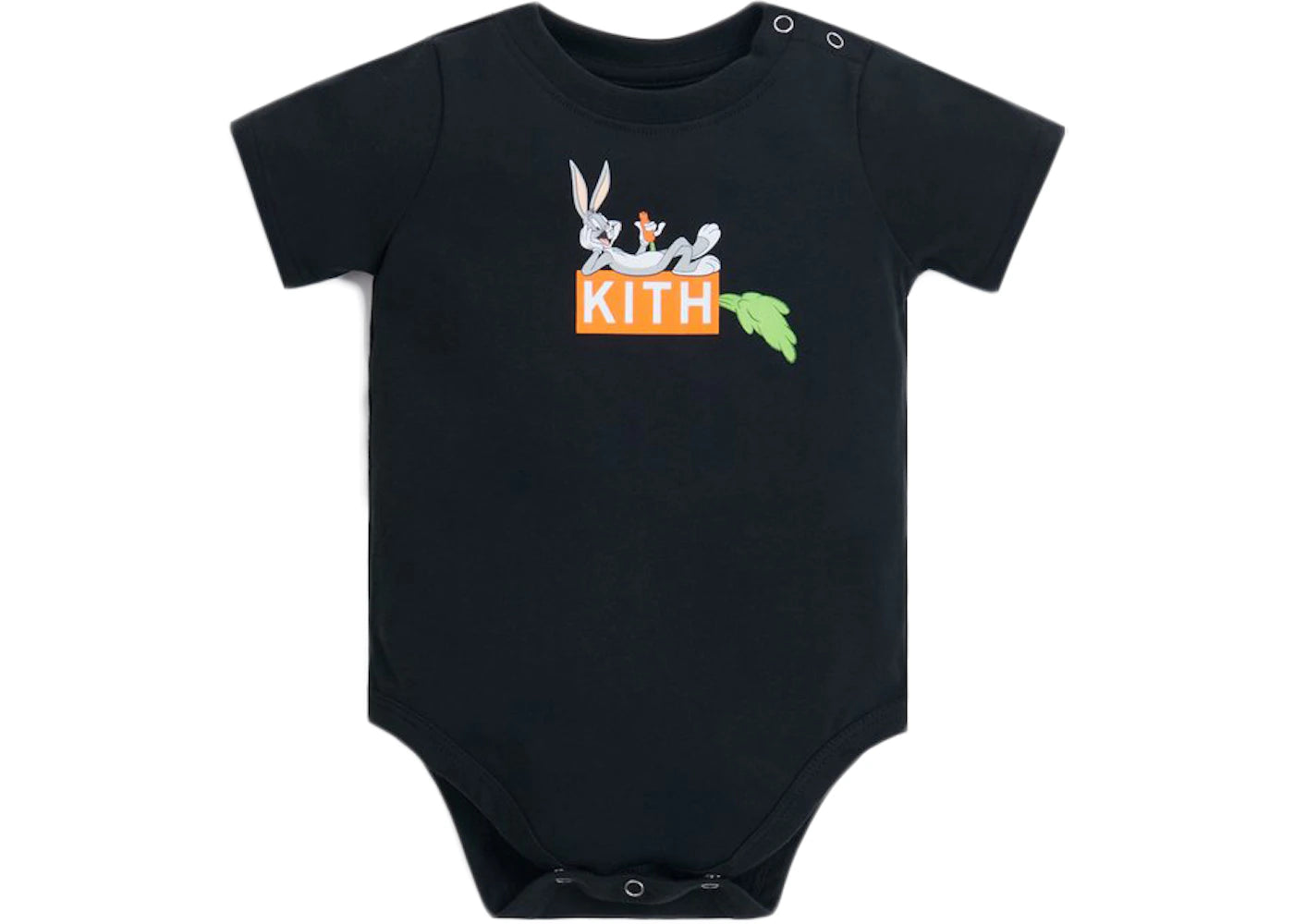 Kith Kids x Looney Tunes Bugs Classic Logo Baby Onesie Black