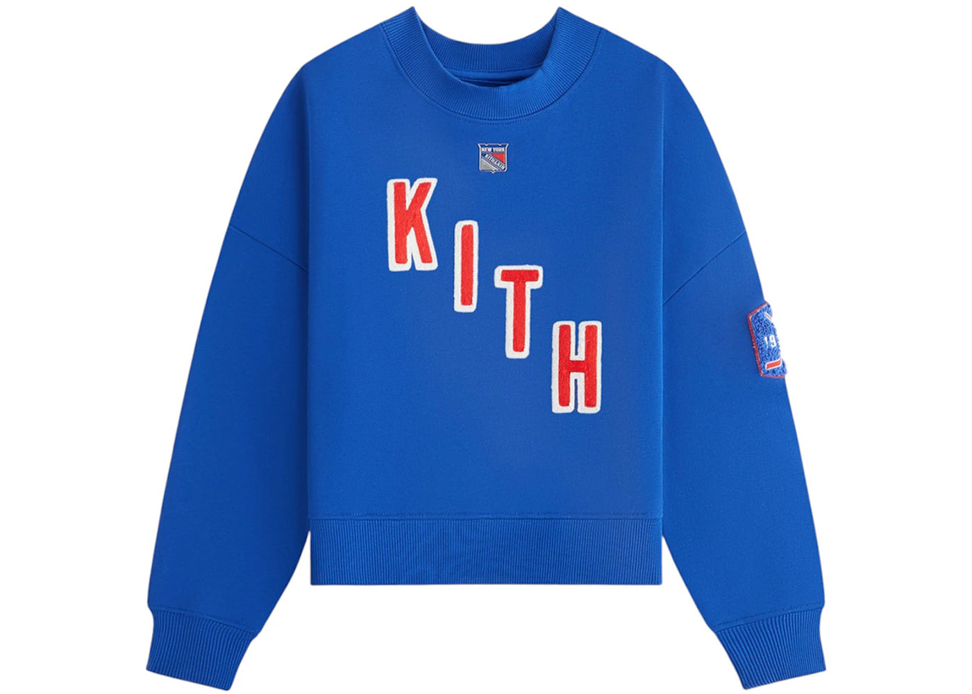 Kith Kids x New York Rangers Skewed Nelson Crewneck Cyclone