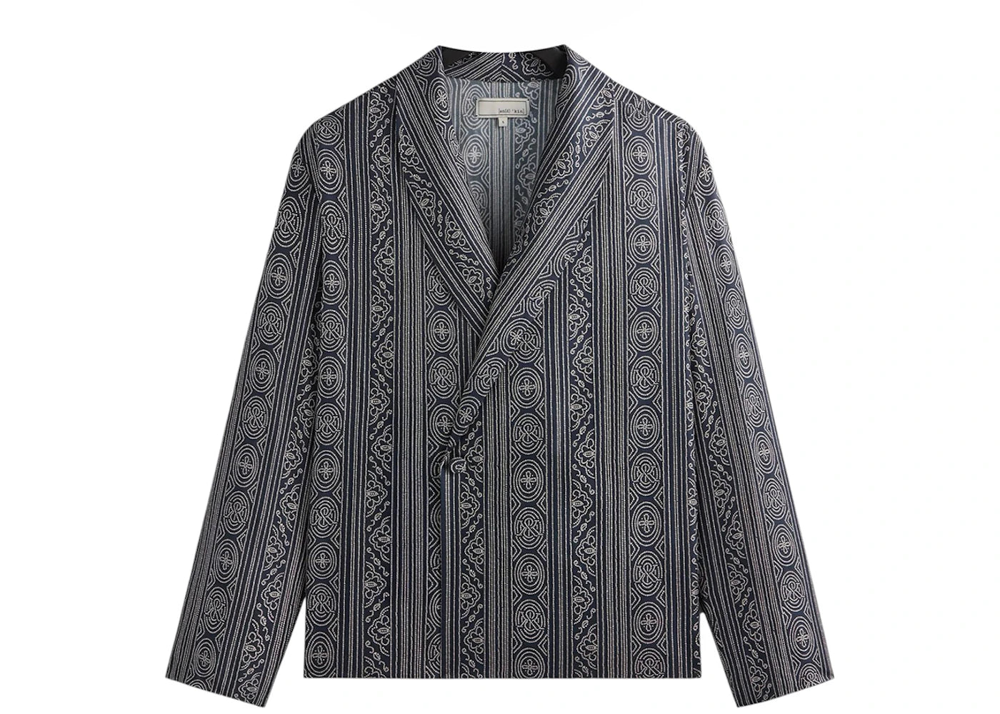 Kith Kin Batik Stripe Long Sleeve Thompson Crossover Shirt Nocturnal