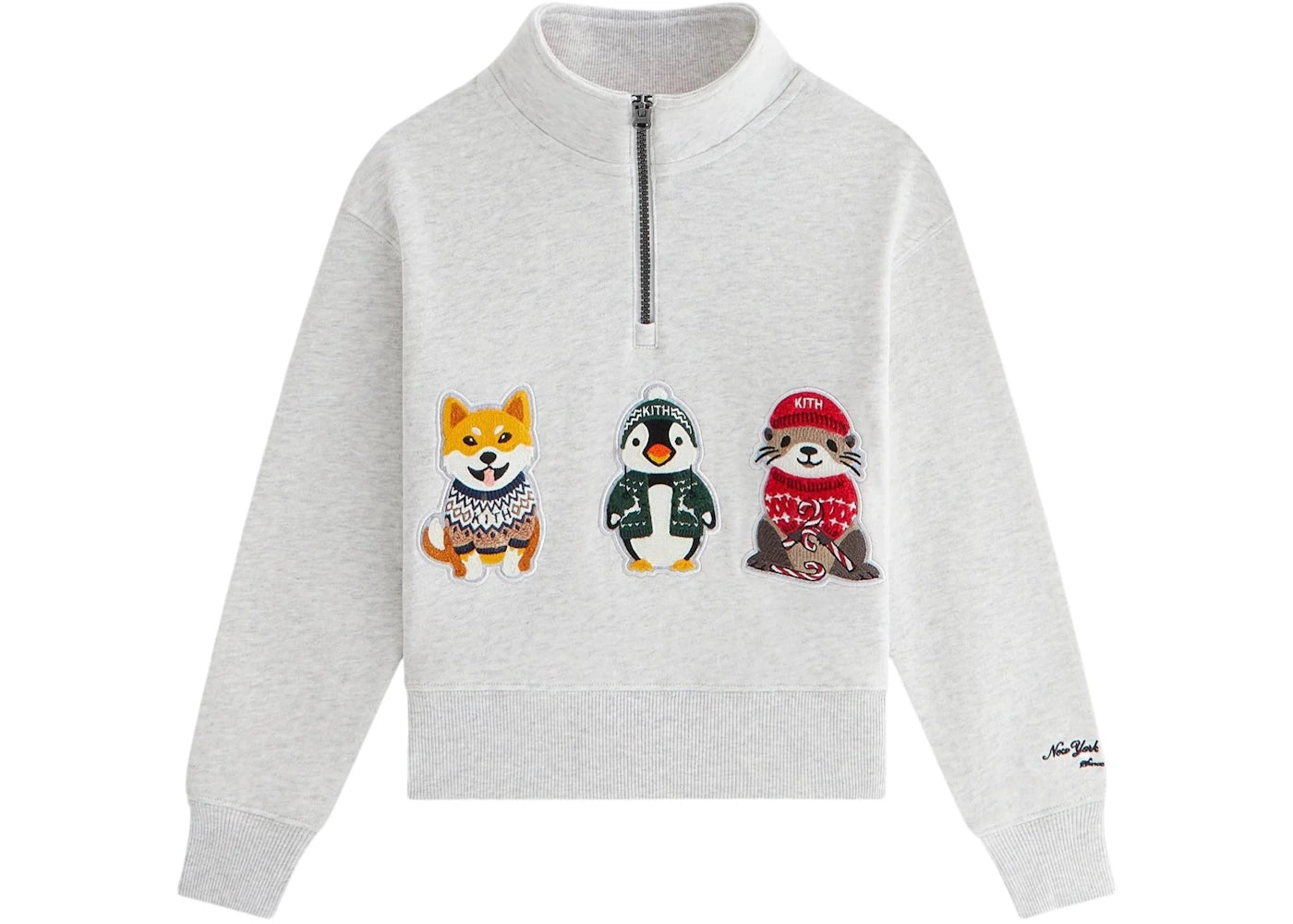 Kith Kithmas Kids & Friend Hunter Quarter Zip Light Heather Grey