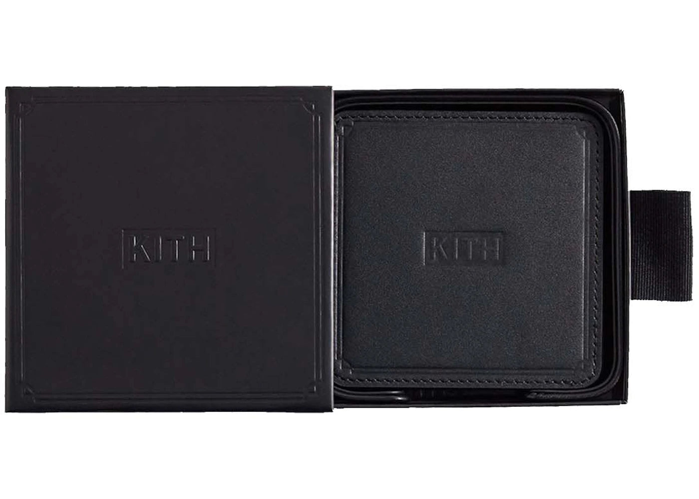 Kith Kithmas Monogram Leather Coasters Black