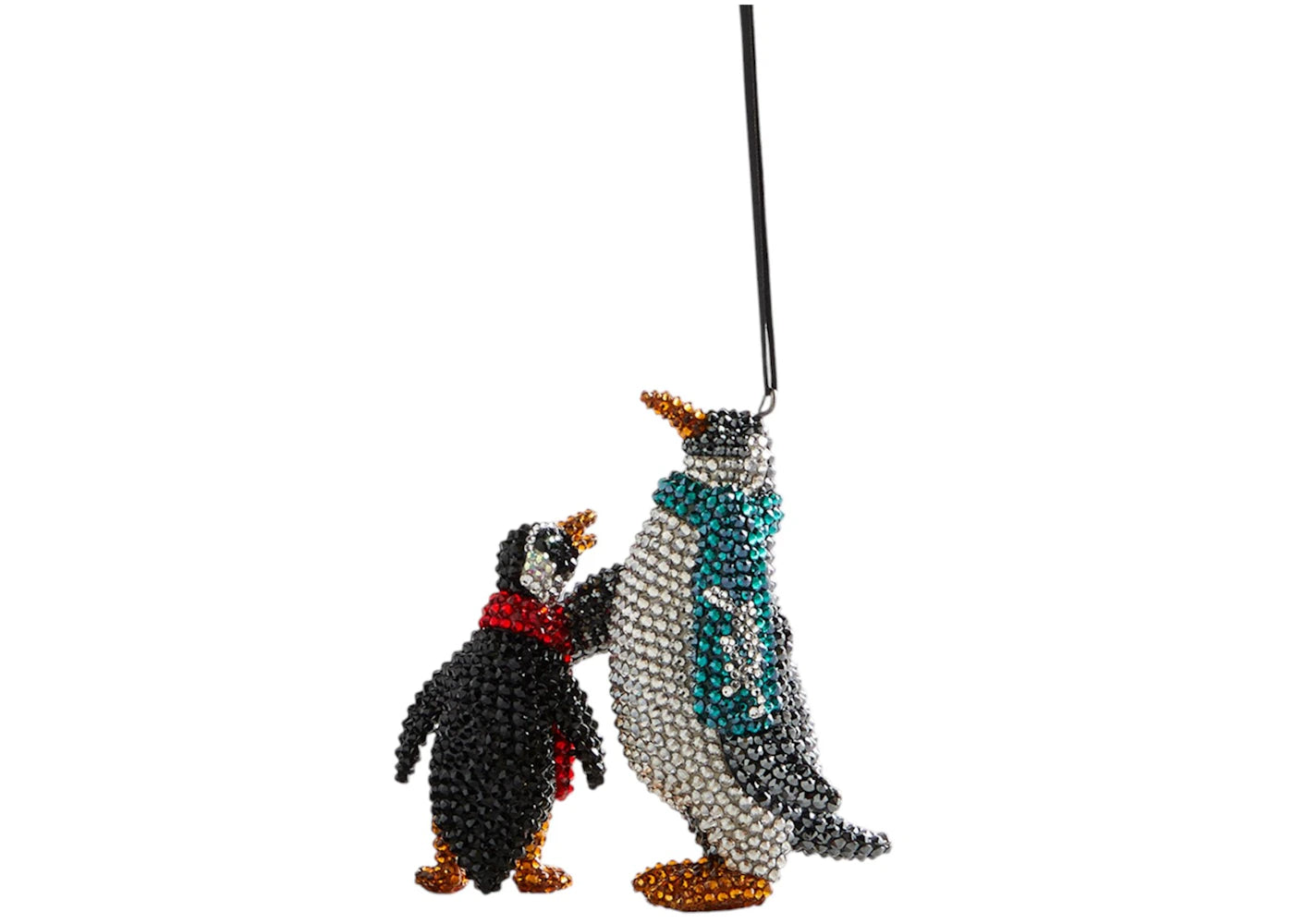 Kith Kithmas Penguin Swarovski Crystals Ornament Jet Hematite/Crystal Silver Shade