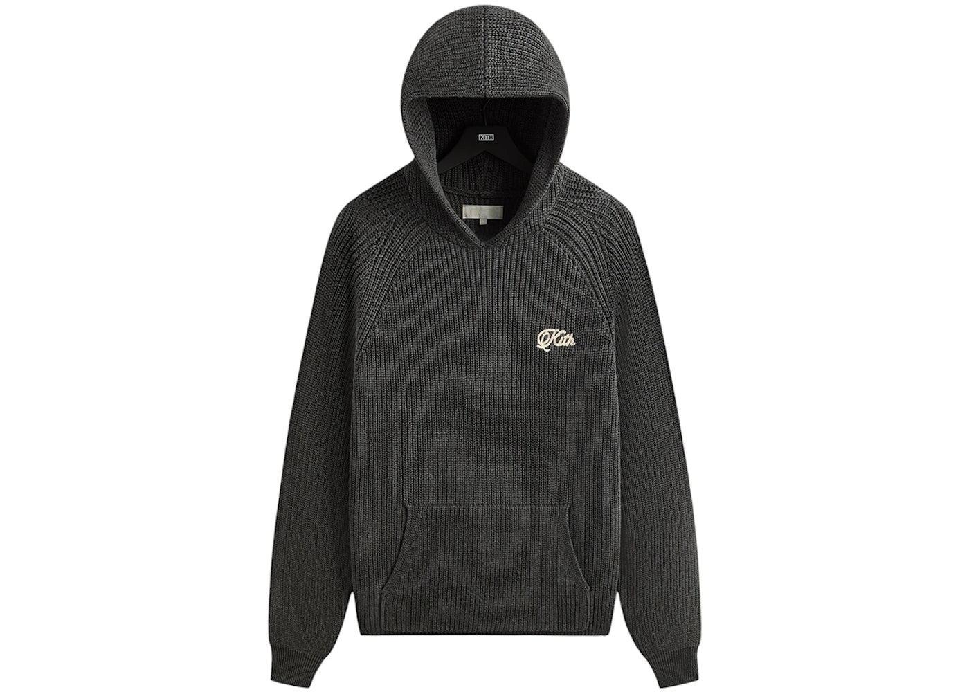 Kith Knit Miles Hoodie Dark Heather Grey
