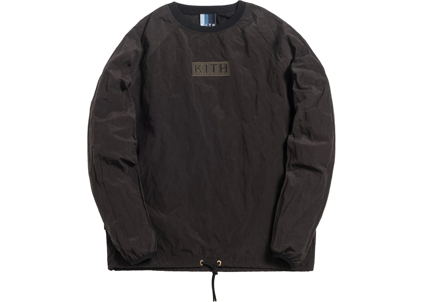Kith L/S Crinkle Nylon Johnson Crewneck Espresso