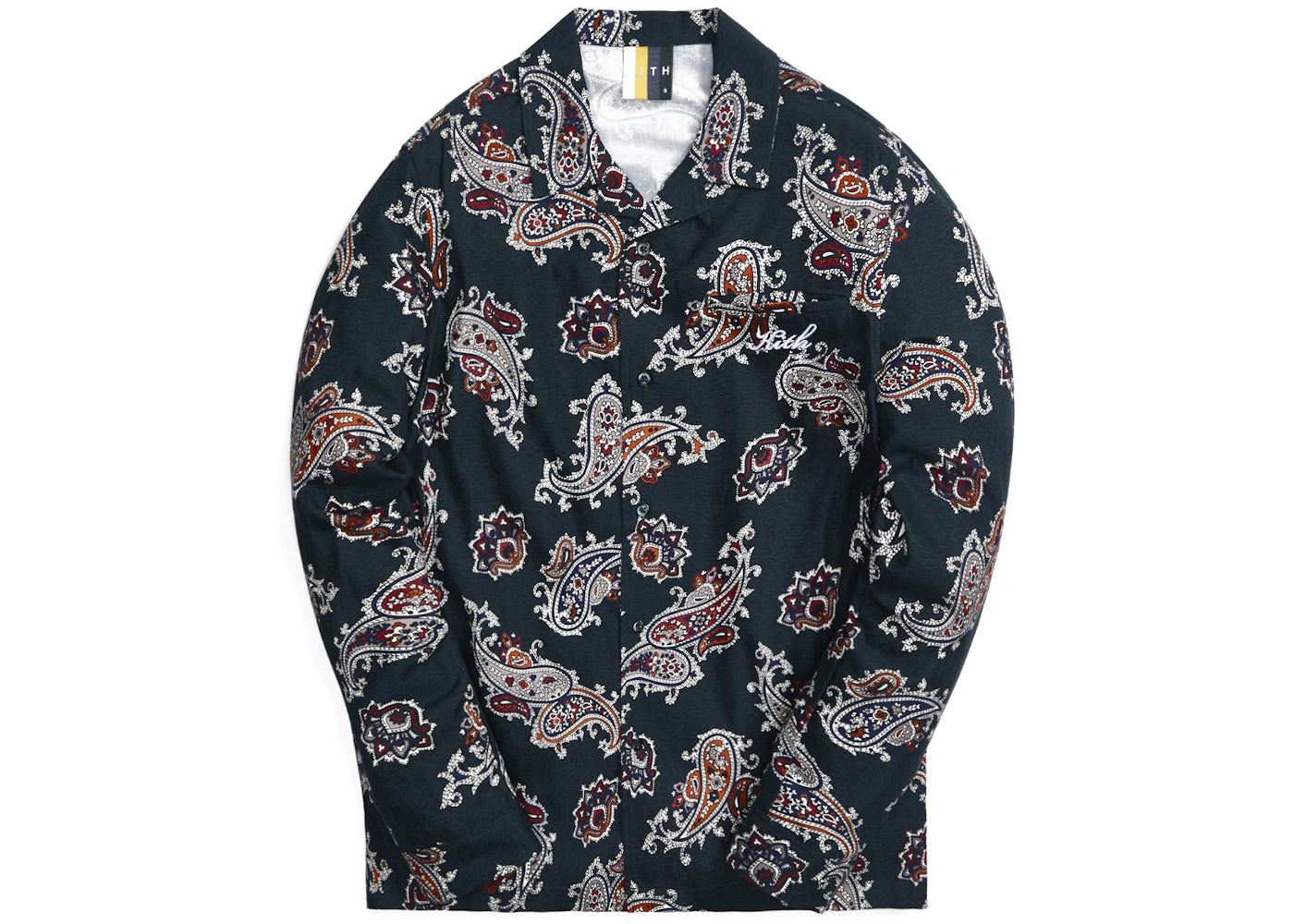 Kith L/S Thompson Printed Camp Collar Silk Cotton Shirt Stadium