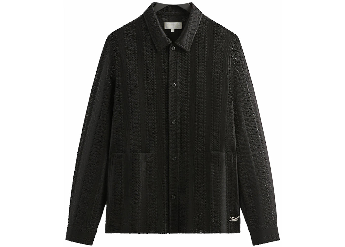 Kith Ladder Lace Boxy Collared Overshirt Black