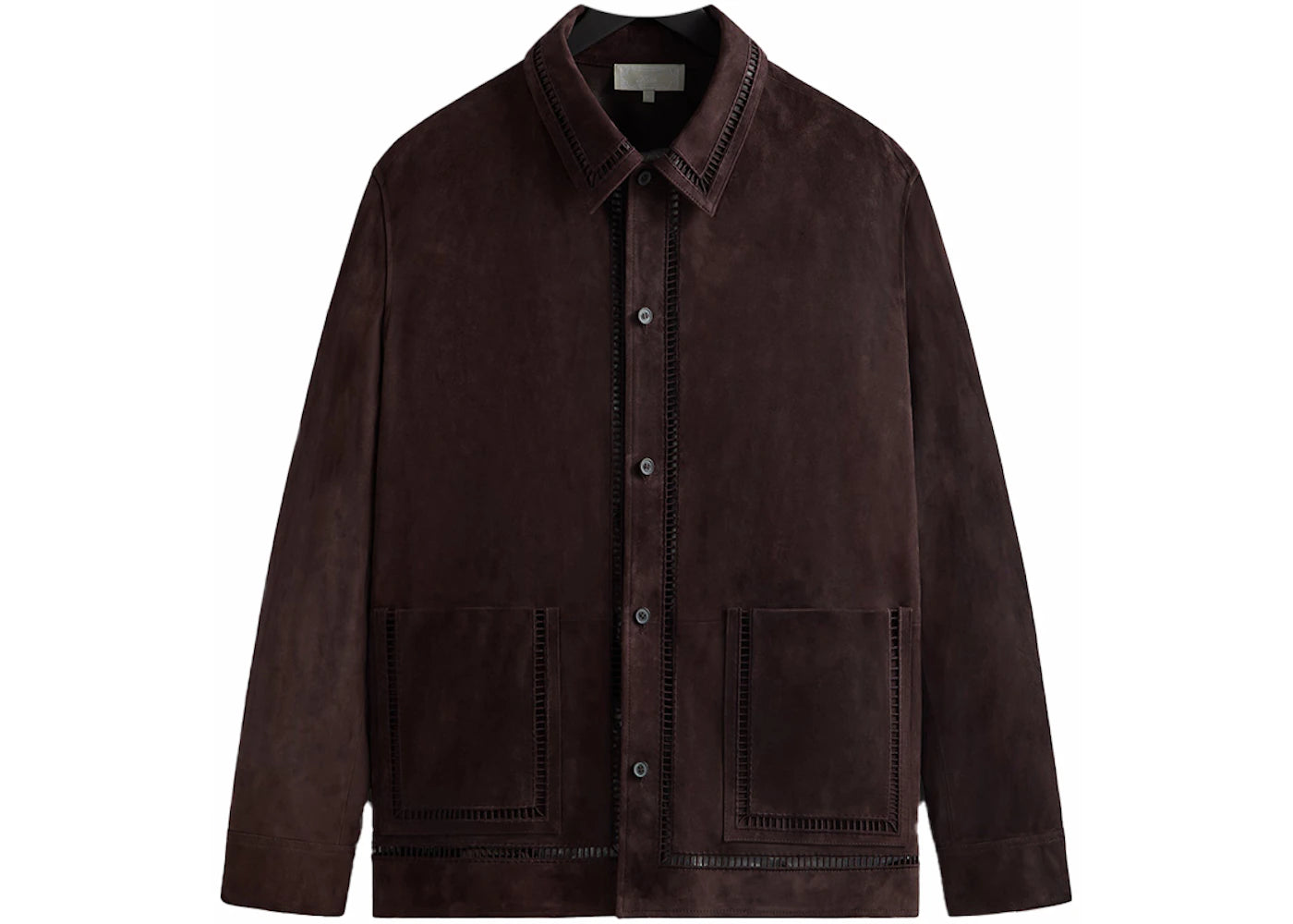 Kith Ladder Stitch Suede Boxy Collared Overshirt Incognito