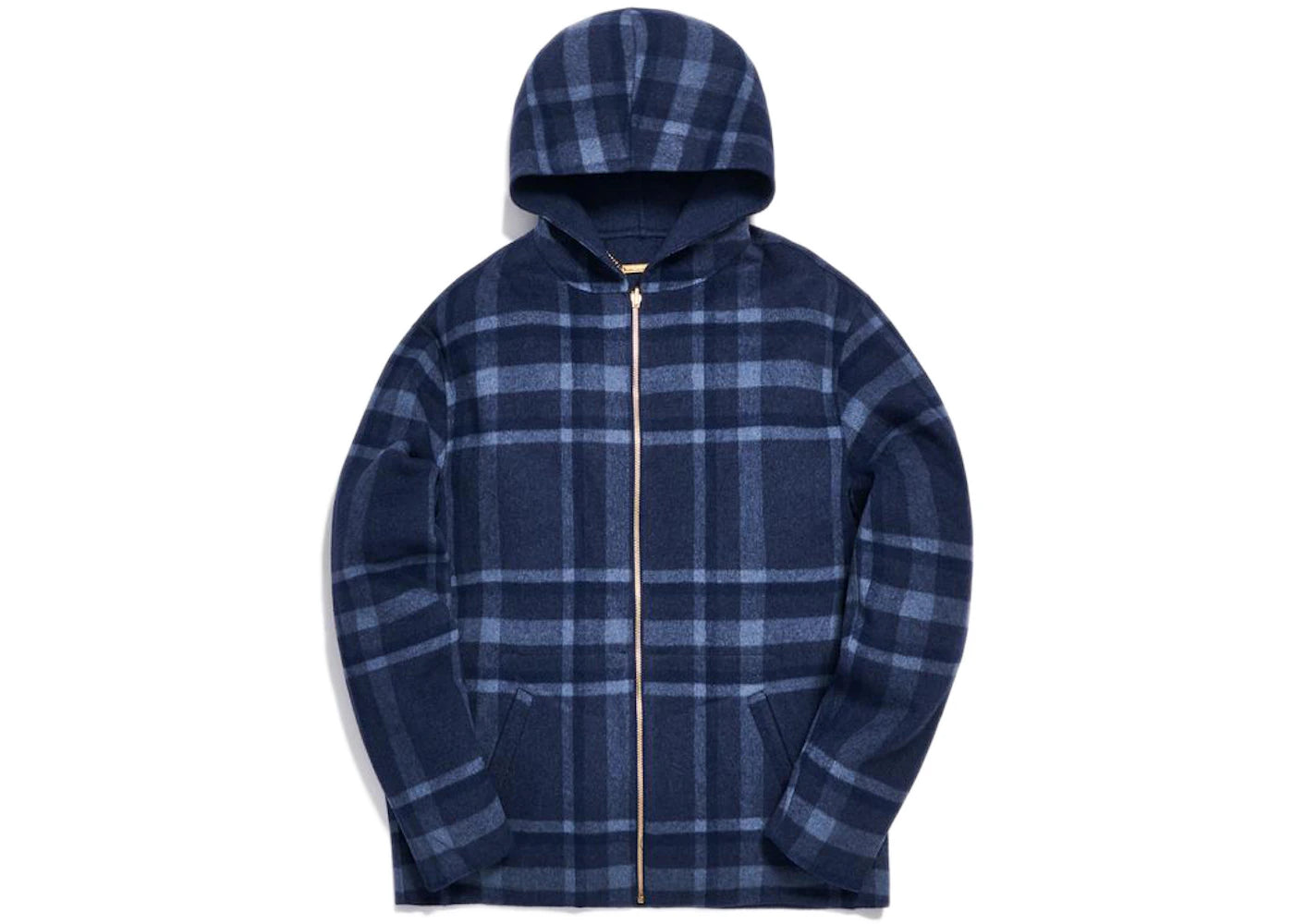 Kith Large Check Carlton Hoodie Dark Blue