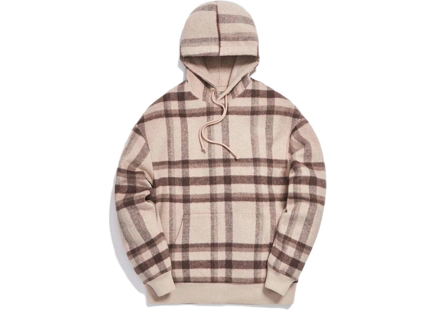 Kith Large Wool Check Williams II Hoodie Beige