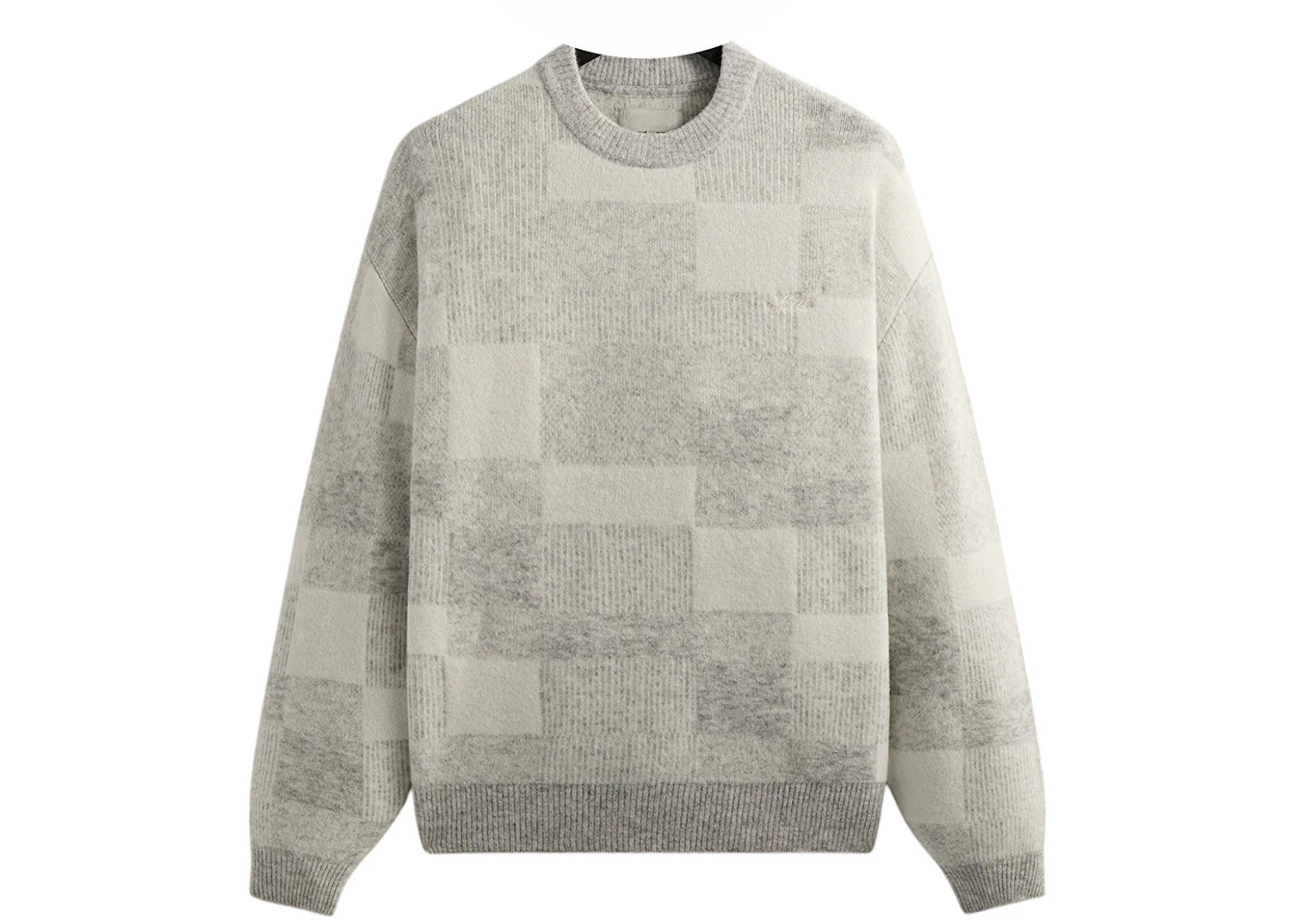 Kith Lewis Check Sweater Light Heather Grey