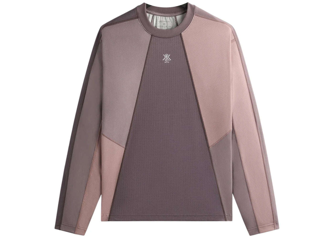 Kith Long Sleeve Panelled Otto Tee Dusty Mauve