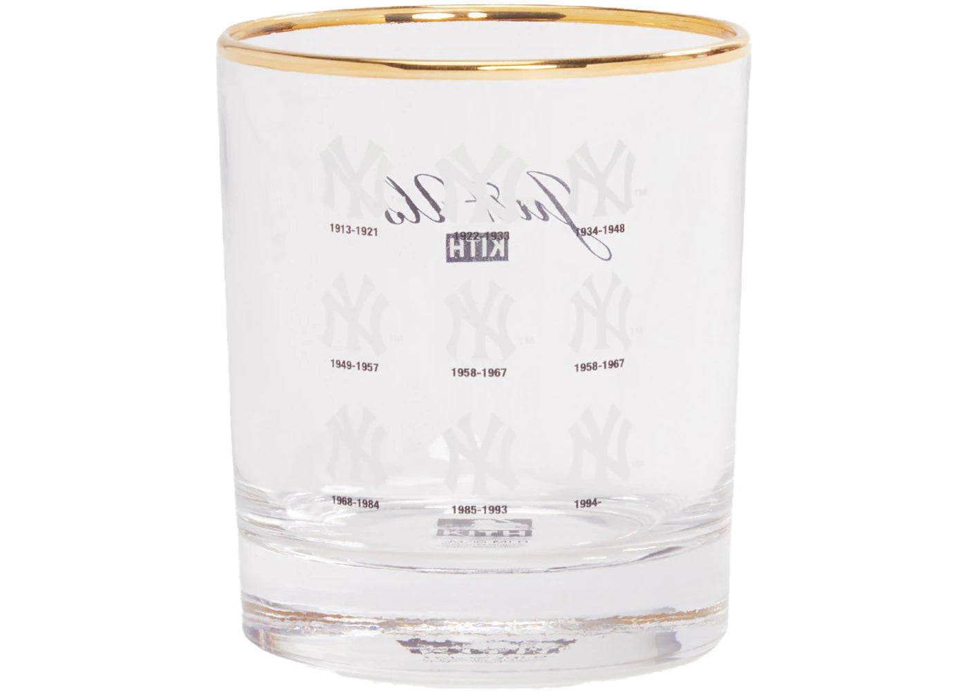 Kith MLB for New York Yankees Logo History Whiskey Glass Multi