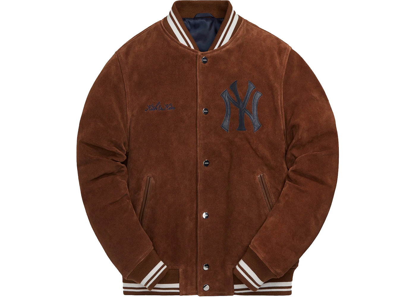 Kith MLB for New York Yankees Suede Bomber Jacket Chestnut