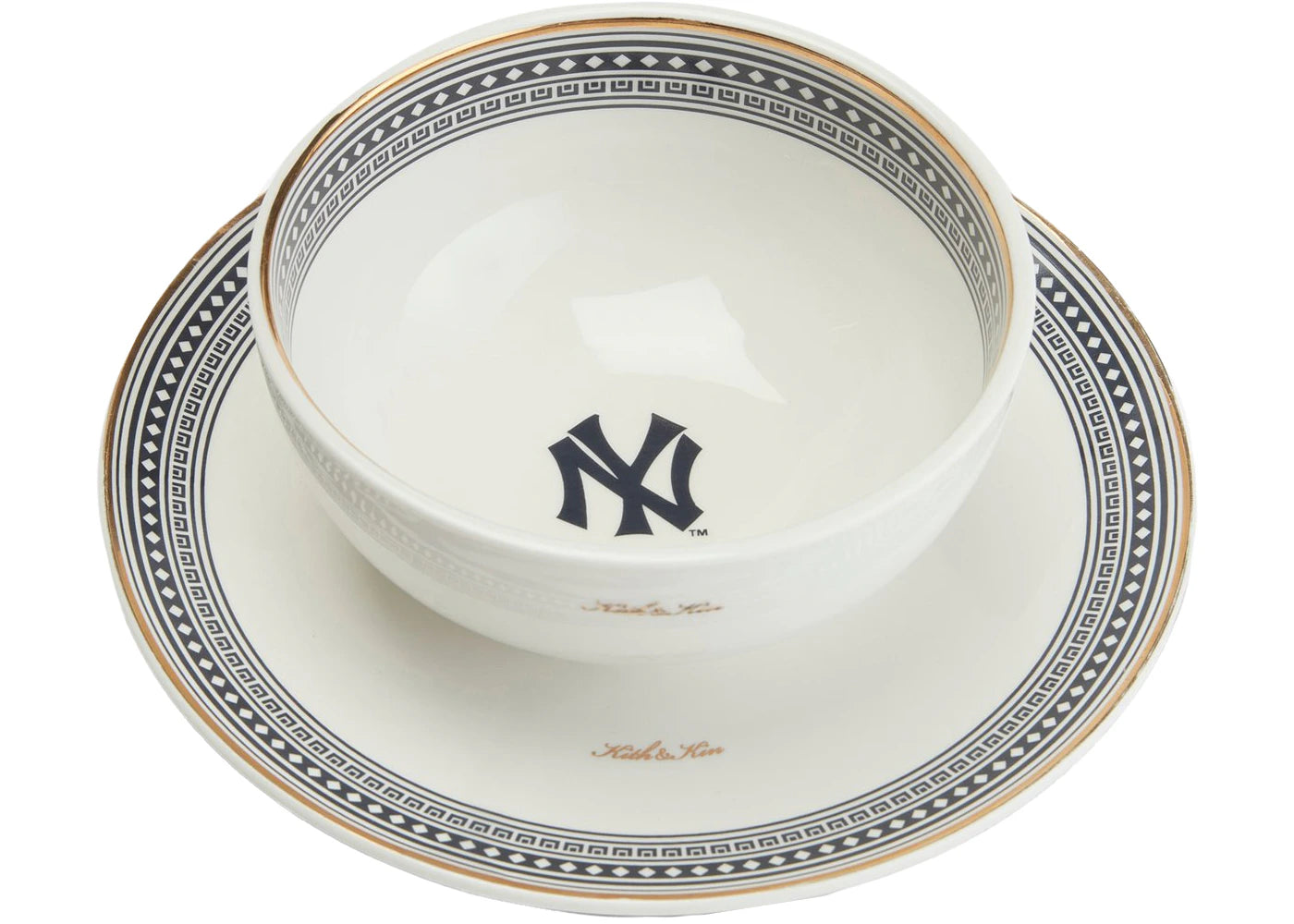 Kith MLB for New York Yankeess 2 Piece Bowl 8" Plate Set Sandrift