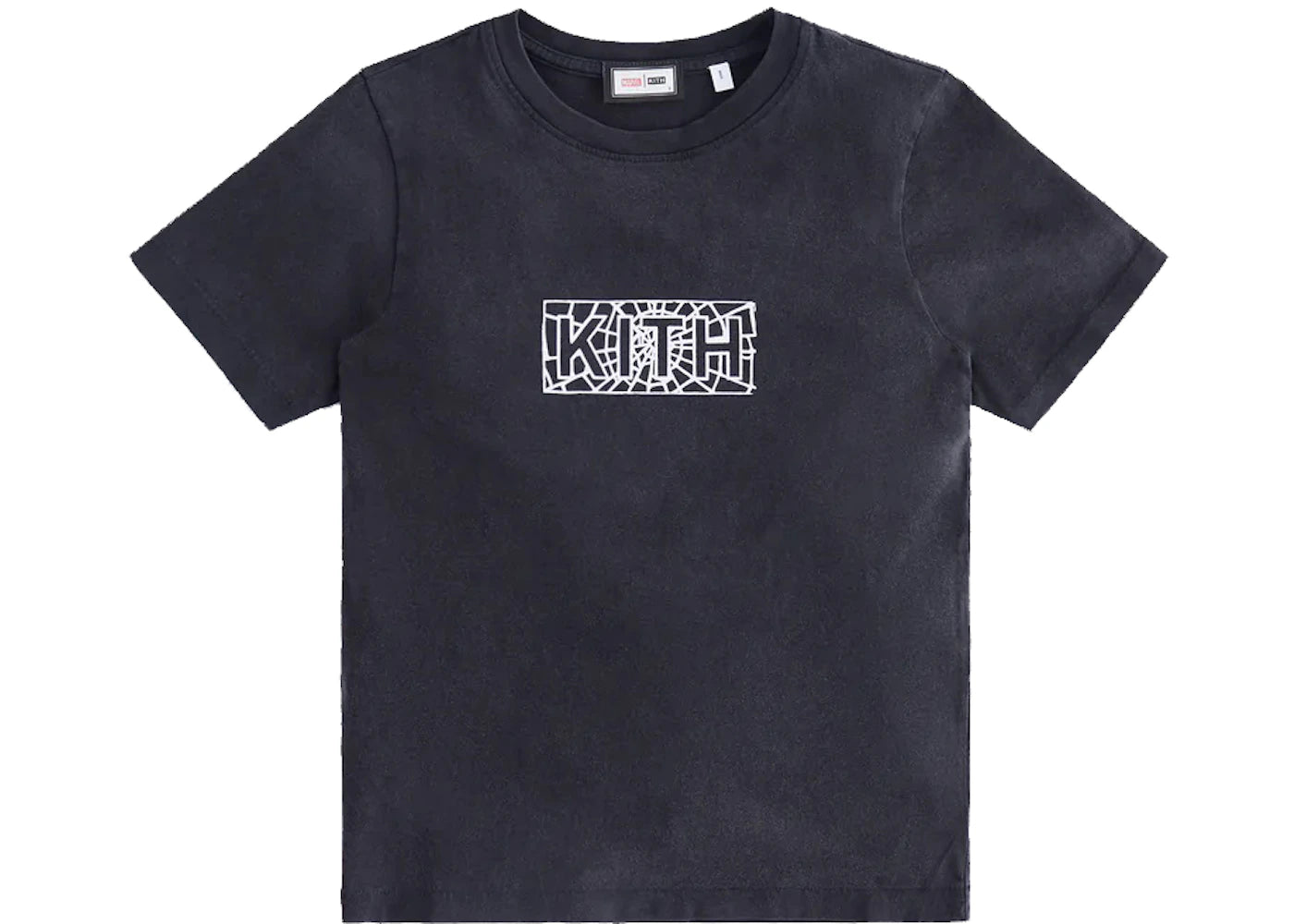 Kith Marvel Kids Spider-Man Web Logo Vintage Tee Black