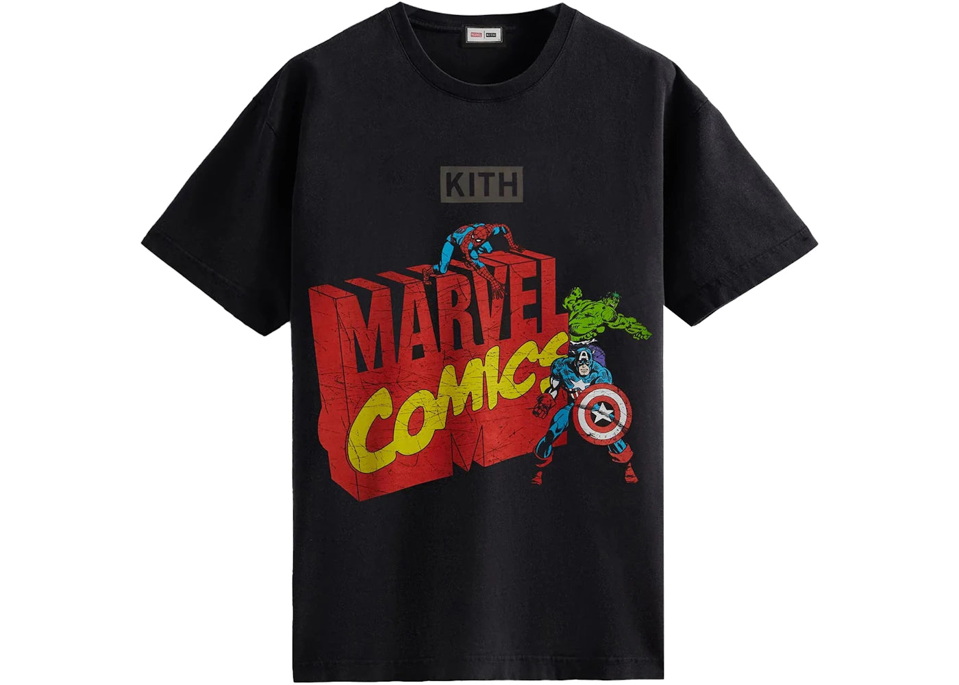 Kith Marvel Spider-Man Avengers Vintage Tee Black
