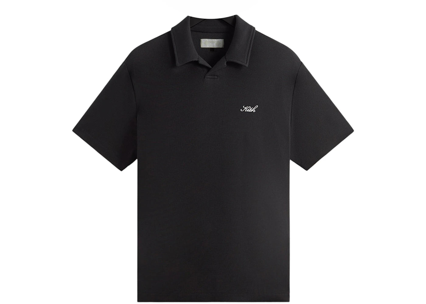 Kith Micro Waffle Drew Polo Black
