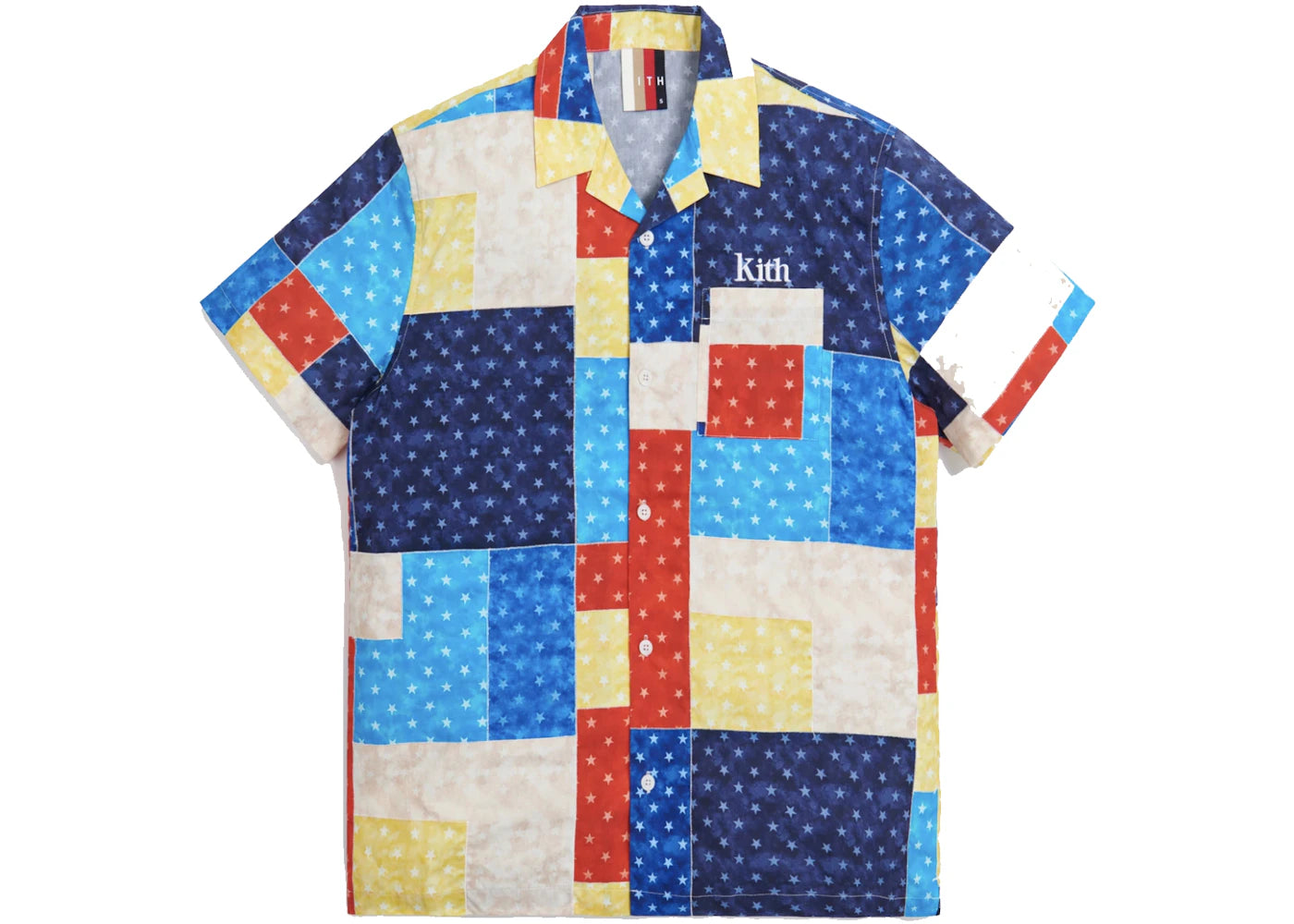 Kith Mixed Stars Patchwork Camp Collar Blue/Multi