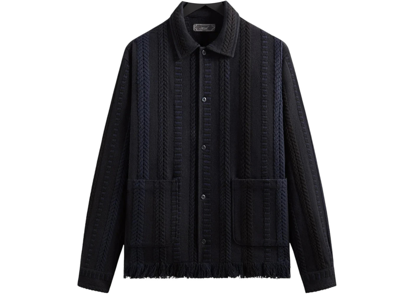 Kith Mixed Stripe Tweed Boxy Collared Overshirt Nocturnal