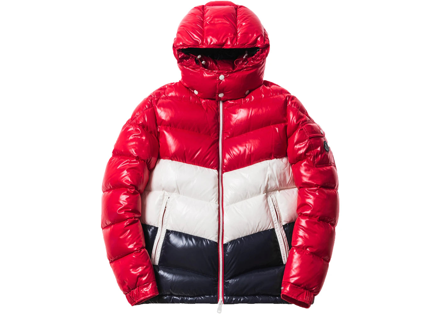 Kith Moncler Rochebrune Classic Down Jacket Red/White/Navy