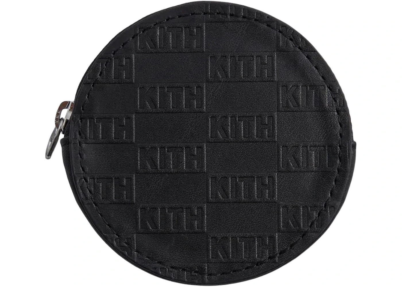Kith Monogram Leather Coin Pouch Black