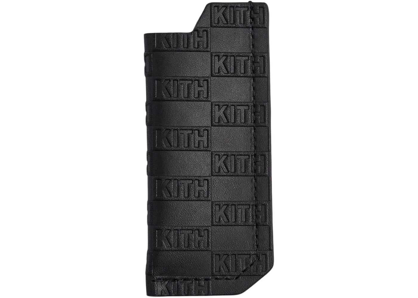 Kith Monogram Leather Lighter Pouch Black