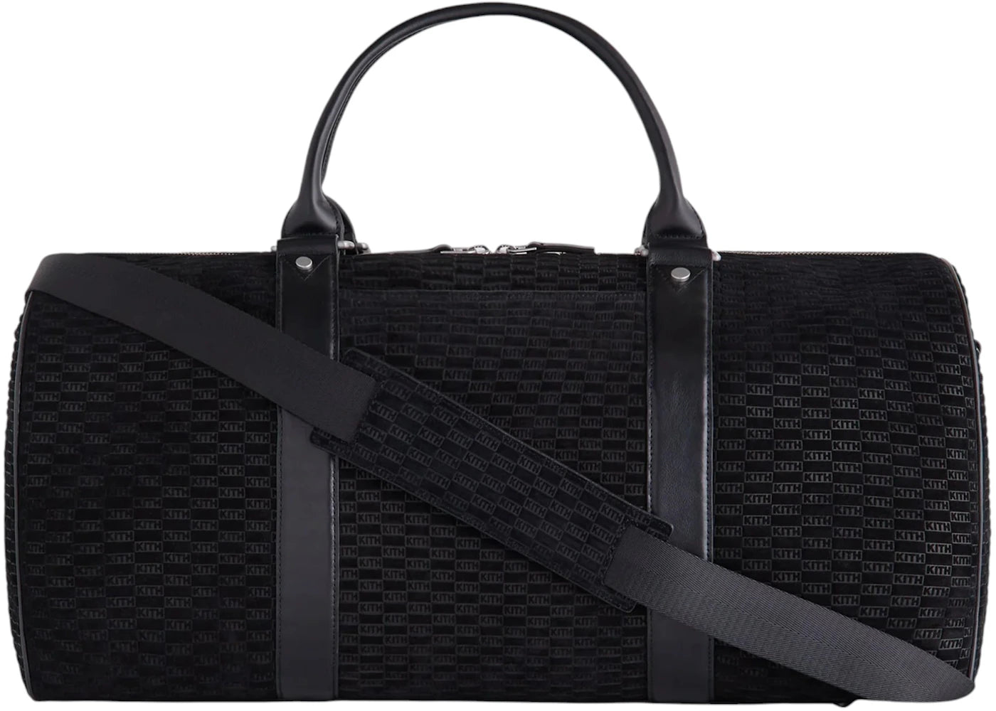 Kith Monogram Suede Traveler K55 Bag Black