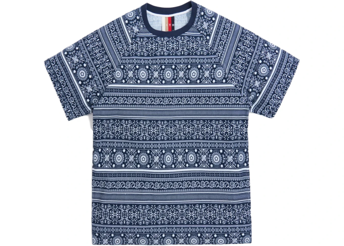 Kith Moroccan Print Seersucker Howard Tee Navy/White