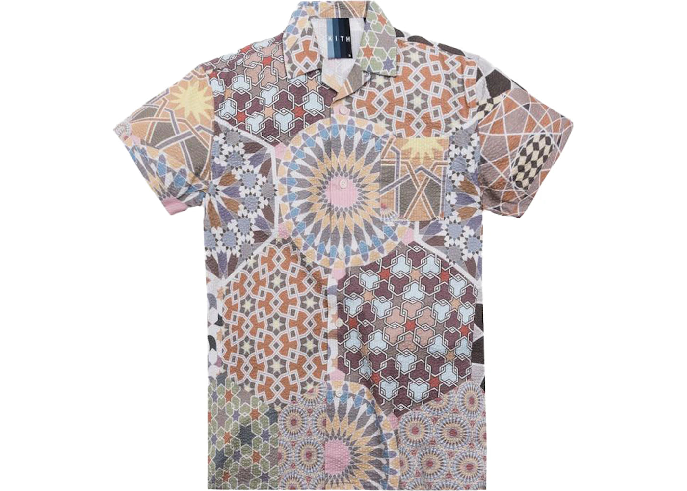 Kith Moroccan Tile Print Seersucker Camp Shirt Multi