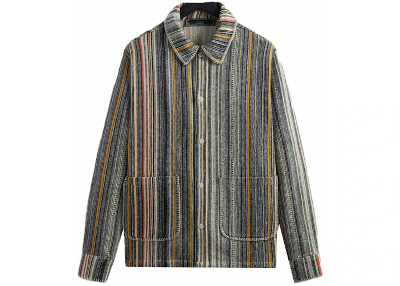 Kith Multi Stripe L/S Boxy Collared Overshirt Sandrift