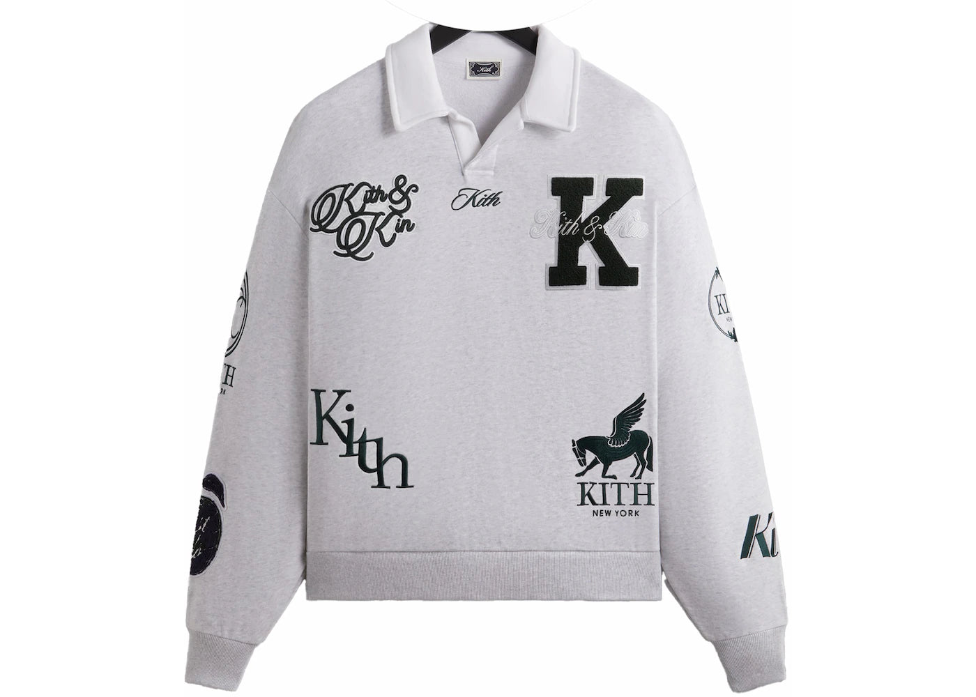 Kith Nelson Collared Pullover Light Heather Grey