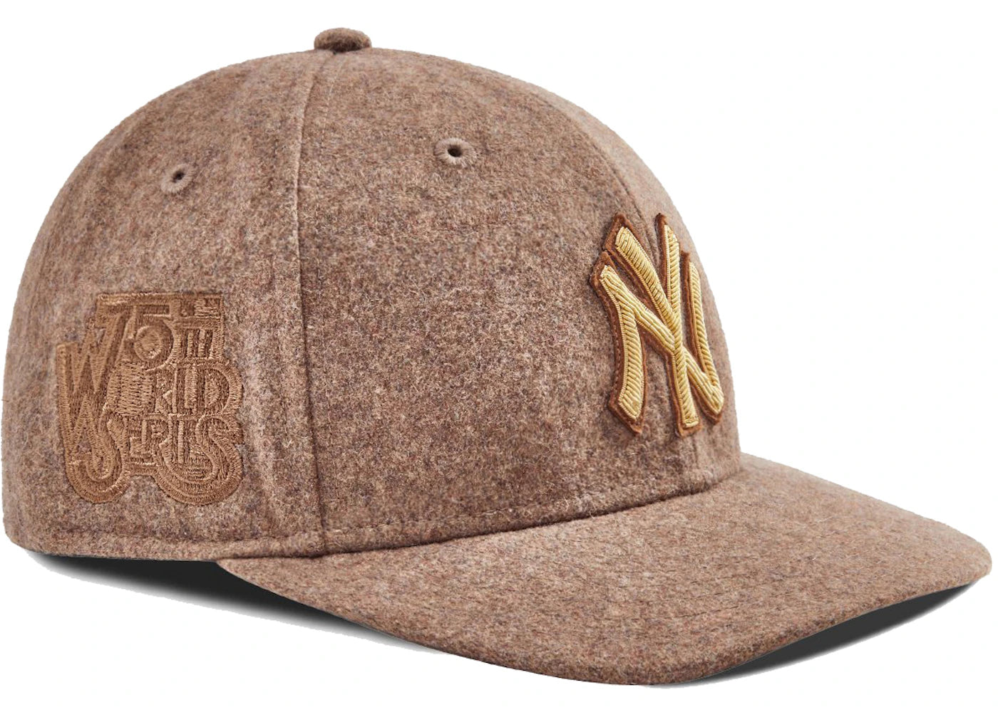 Kith New Era for New York Yankees Bullion 600 GSM Wool Melton Fitted Hat Dark Tan