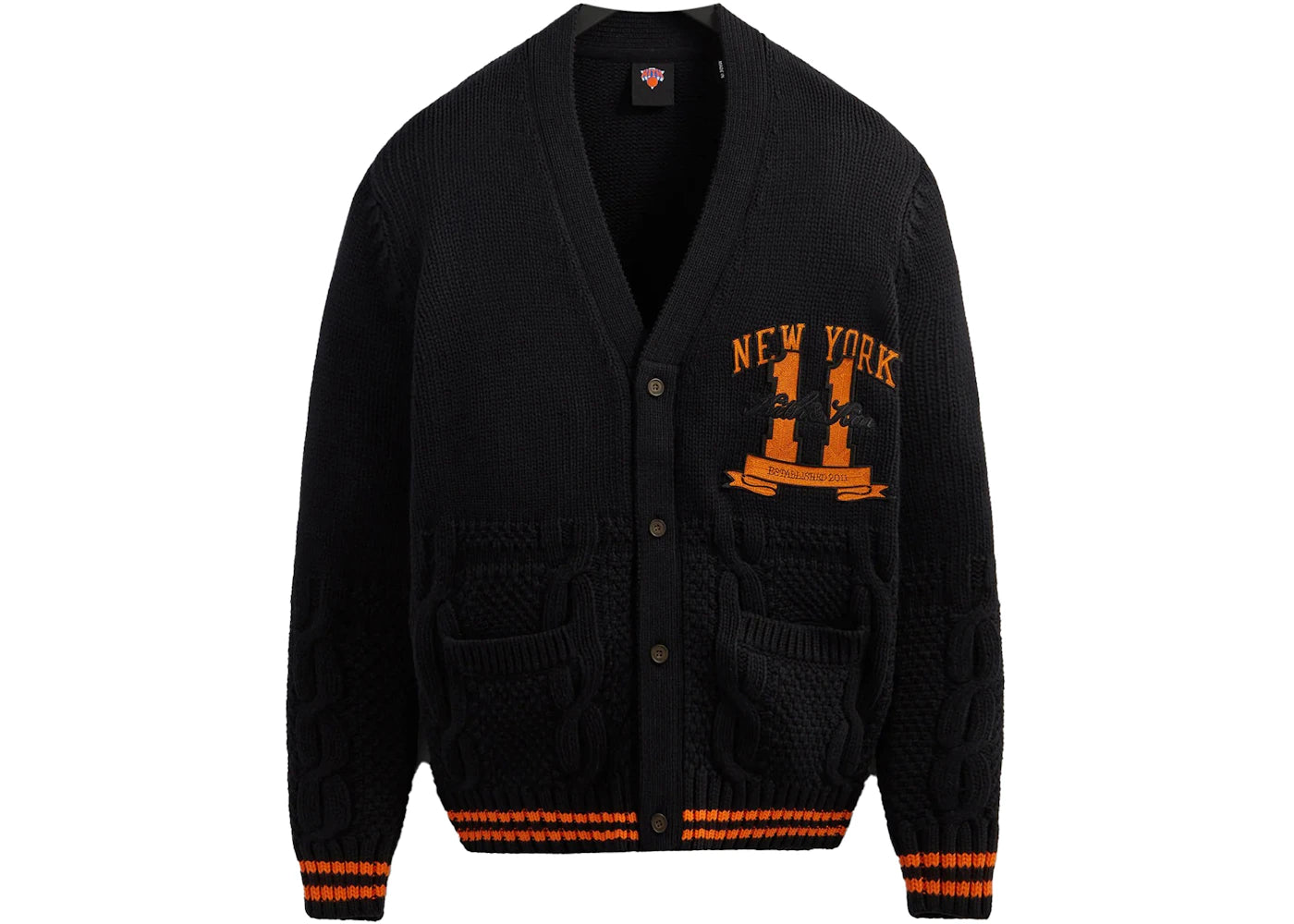 Kith New York Knicks Combo Stitch Cardigan Black