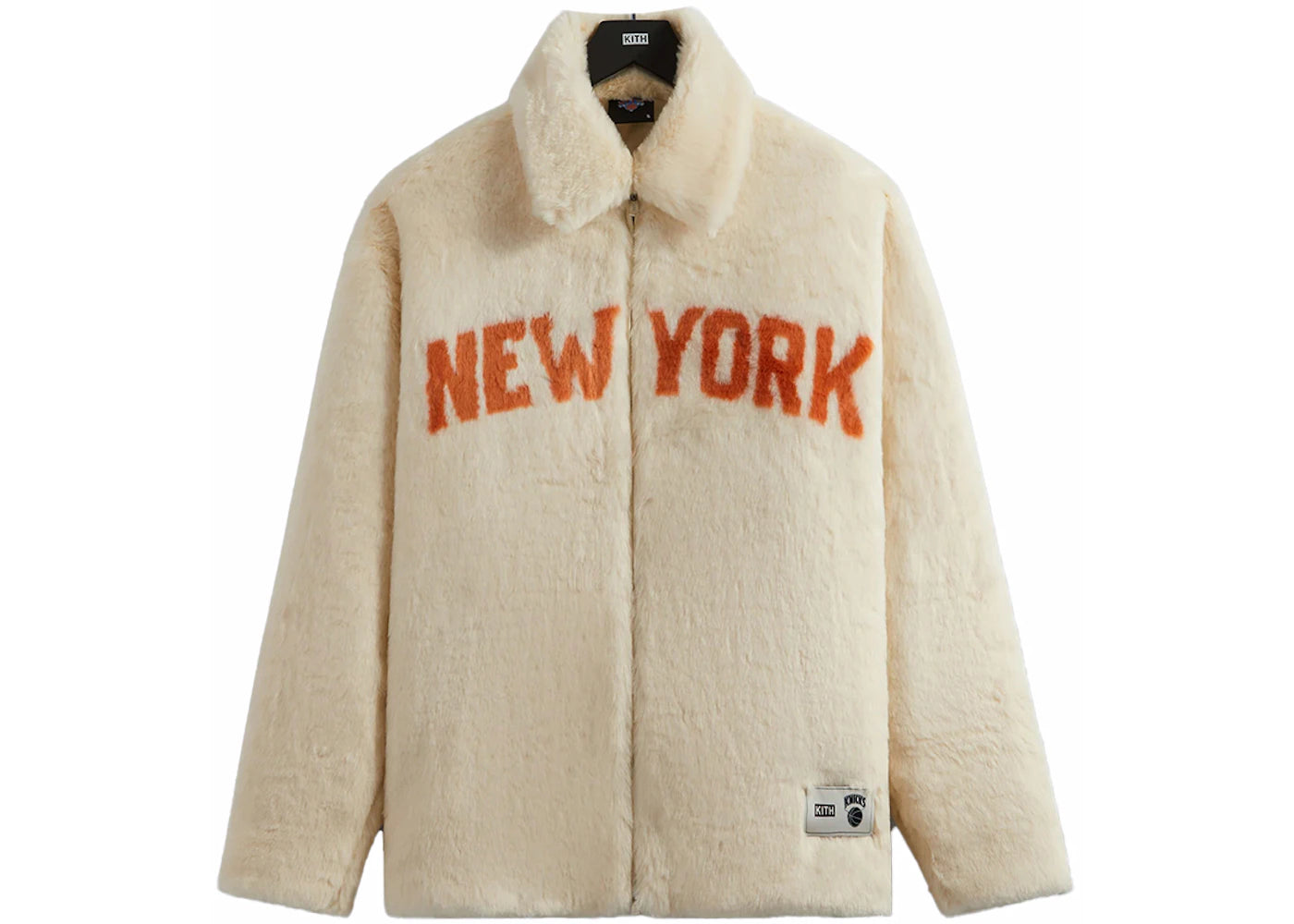 Kith New York Knicks Faux Fur Coaches Jacket Silk