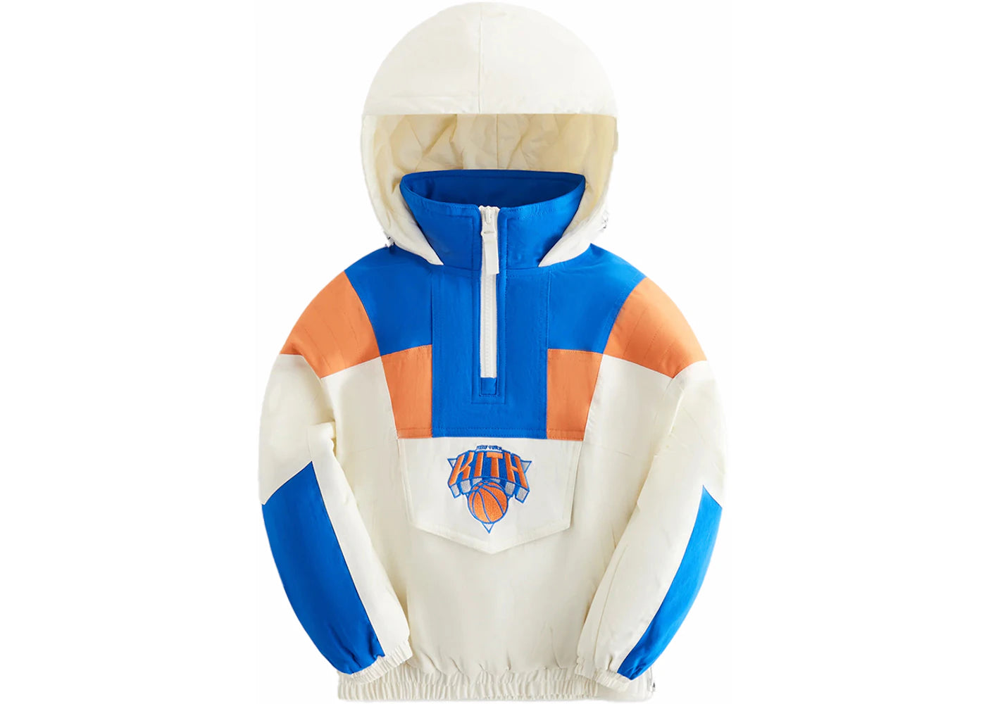 Kith New York Knicks Kids Hooded Quarter Zip Anorak Silk