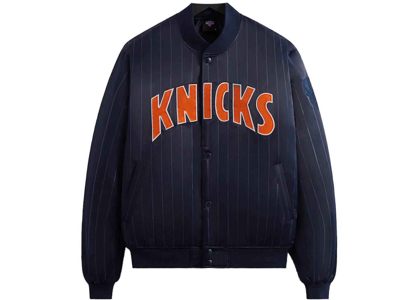 Kith New York Knicks Pinstripe Satin Bomber Jacket Nocturnal