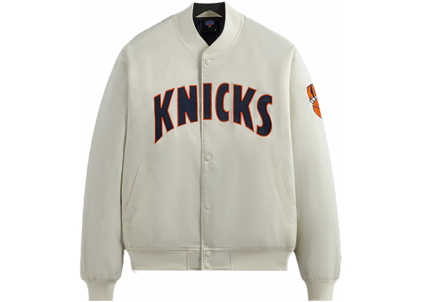 Kith New York Knicks Pinstripe Satin Bomber Jacket Silk