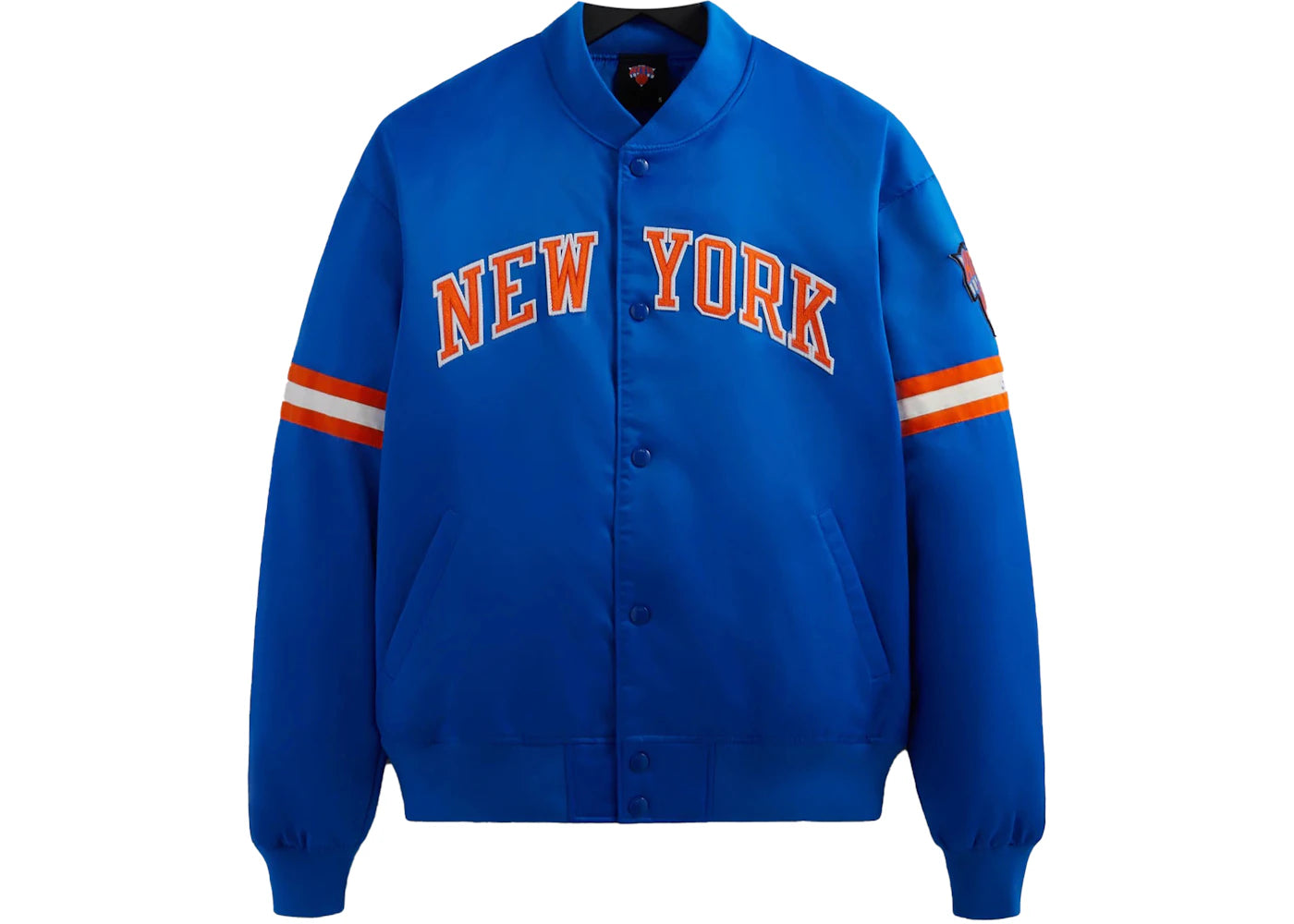 Kith New York Knicks Satin Bomber Jacket Royal