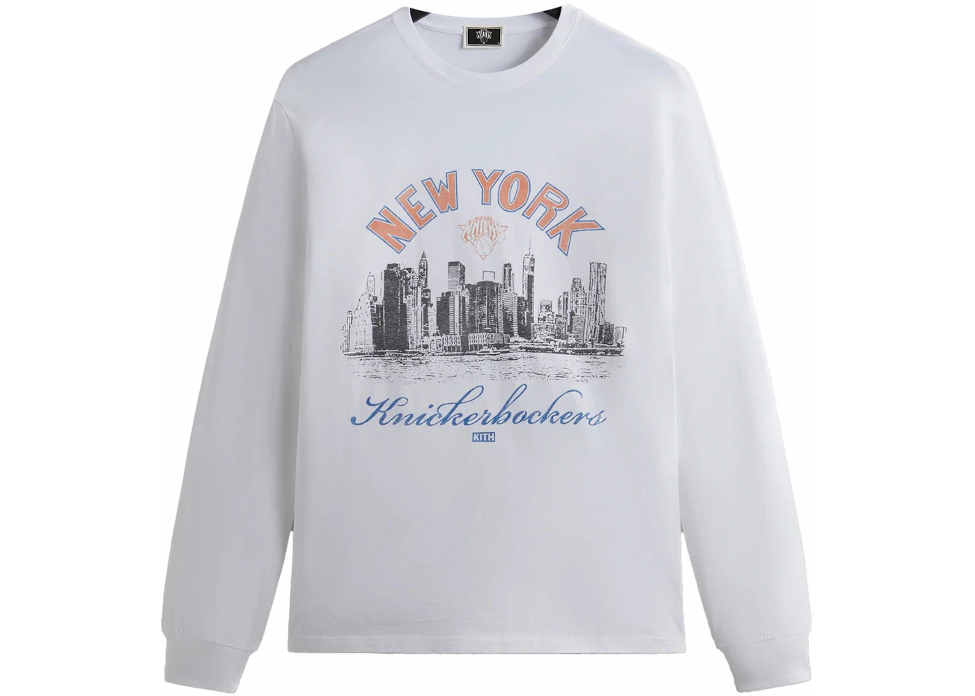 Kith New York Knicks Skyline L/S Vintage Tee White